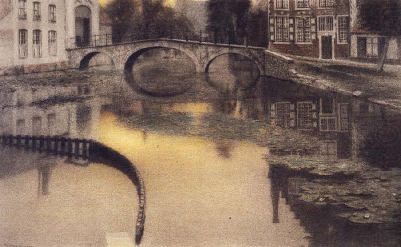 Fernand Khnopff Memory of Bruges,The Entrance of the Beguinage china oil painting image